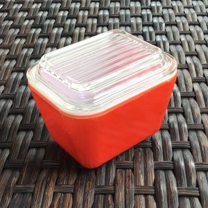 Pyrex Vintage Refrigerator Dish with Lid Primary Red